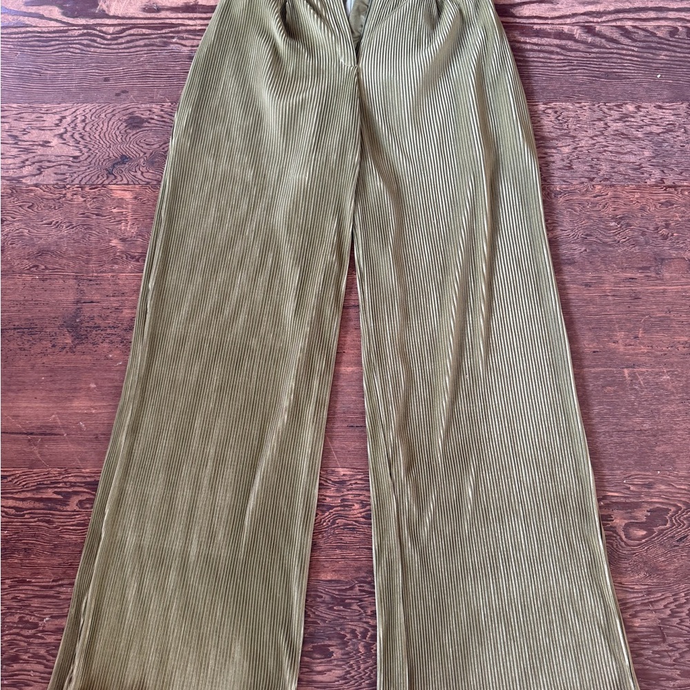 Nasty Gal Khaki Wide-Leg Pants